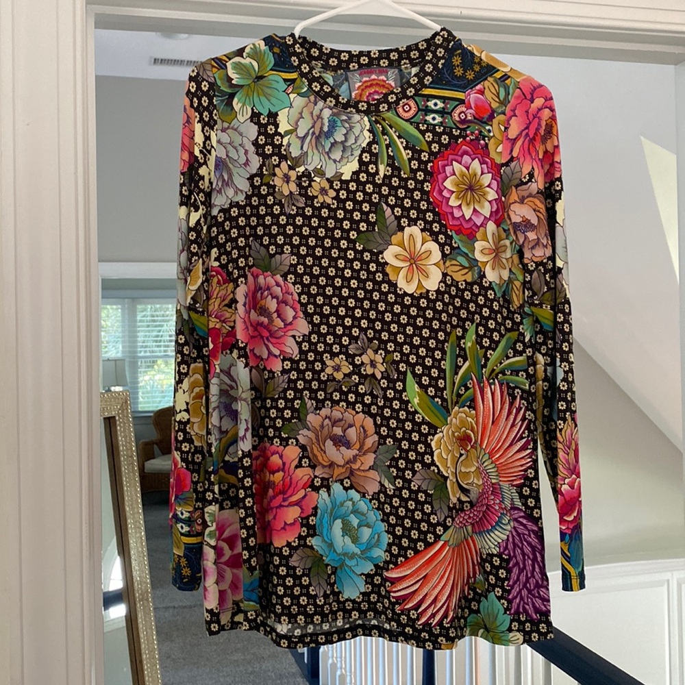 Johnny Was flower long sleeve top